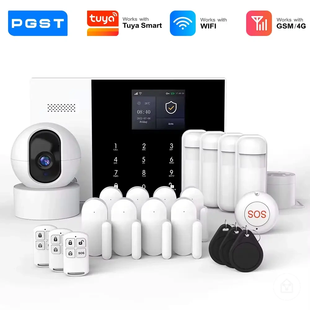 طقم نظام إنذار GSM وWiFi مع حساس باب لأمان المنزل