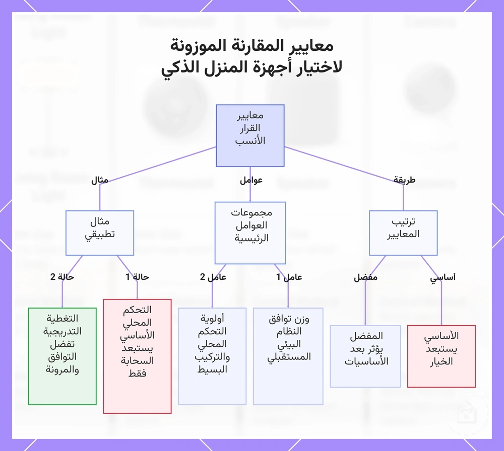 معايير المقارنة الموزونة لاختيار أجهزة المنزل الذكي