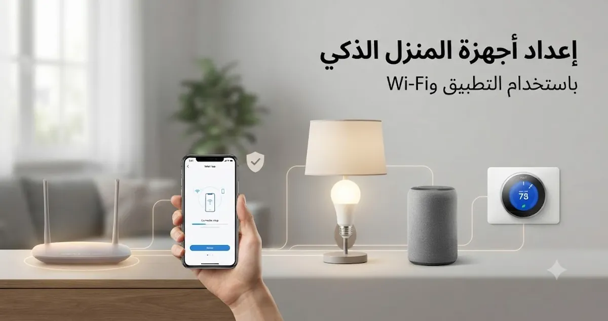 أجهزة منزل ذكي يتم إعدادها باستخدام تطبيق جوال وشبكة Wi-Fi منزلية