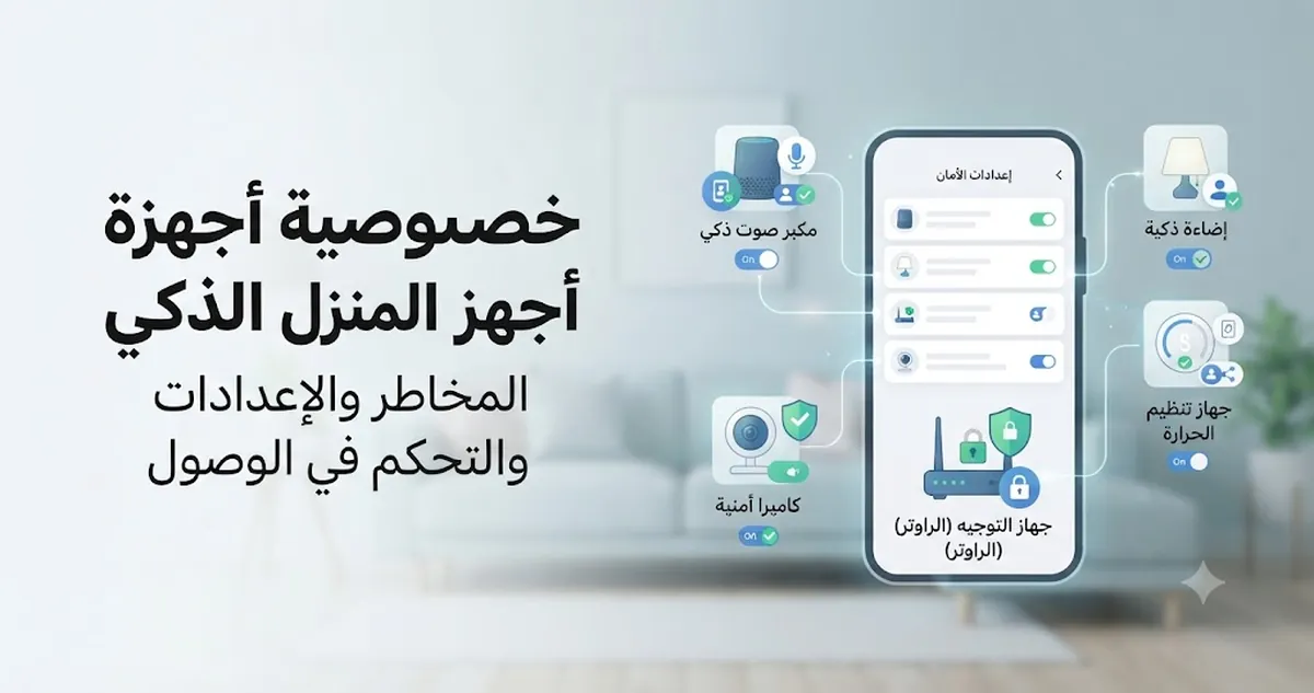 إعدادات خصوصية أجهزة المنزل الذكي معروضة في تطبيق تحكم مع أجهزة متصلة
