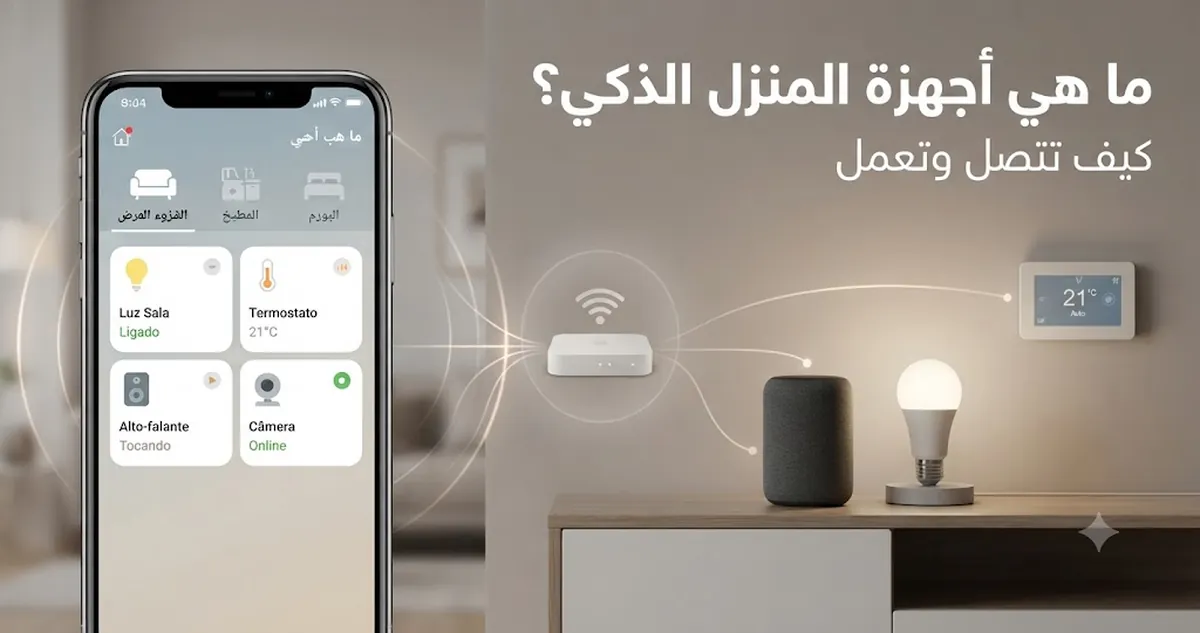 أجهزة منزل ذكي أساسية متصلة عبر تطبيق وشبكة منزلية