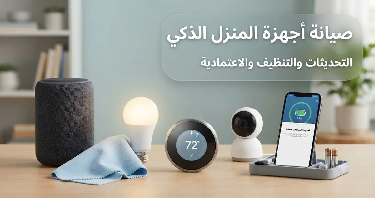 أجهزة منزل ذكي تتم صيانتها عبر التنظيف وفحص البطارية والتحديثات