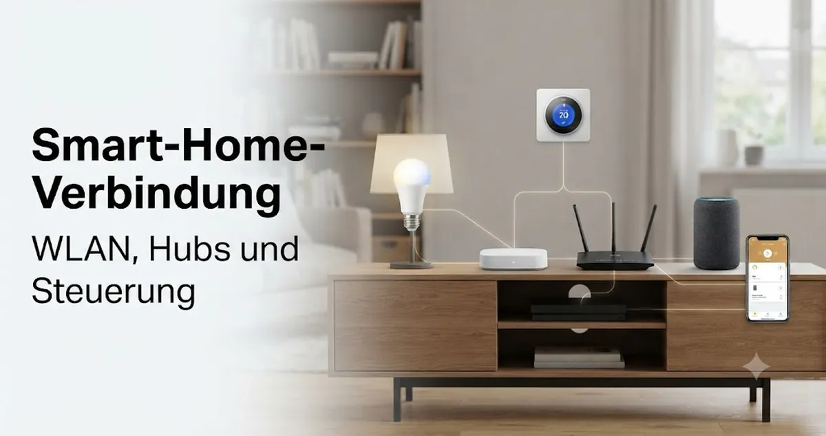 Smart-Home-Hub, WLAN-Router und verbundene Geräte in einer Einrichtung zu Hause