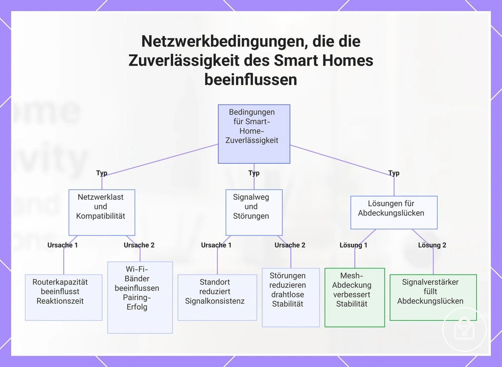 Netzwerkbedingungen, die die Zuverlässigkeit des Smart Homes beeinflussen