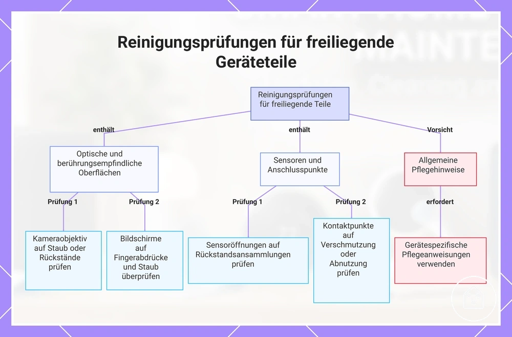 Reinigungsprüfungen für freiliegende Geräteteile