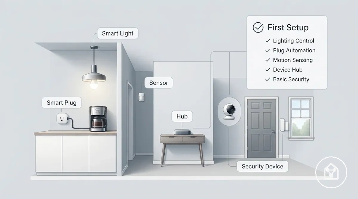 Essential smart home device categories for a first setup