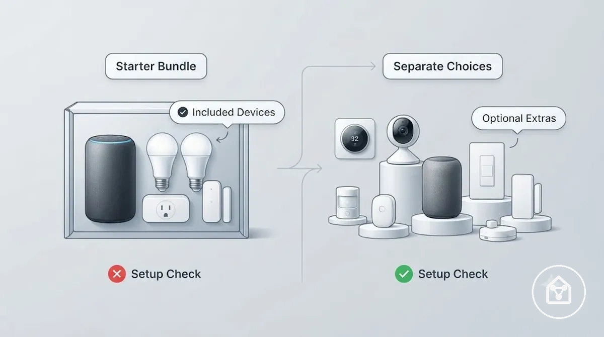 Starter smart home bundle scope compared with separate device choices