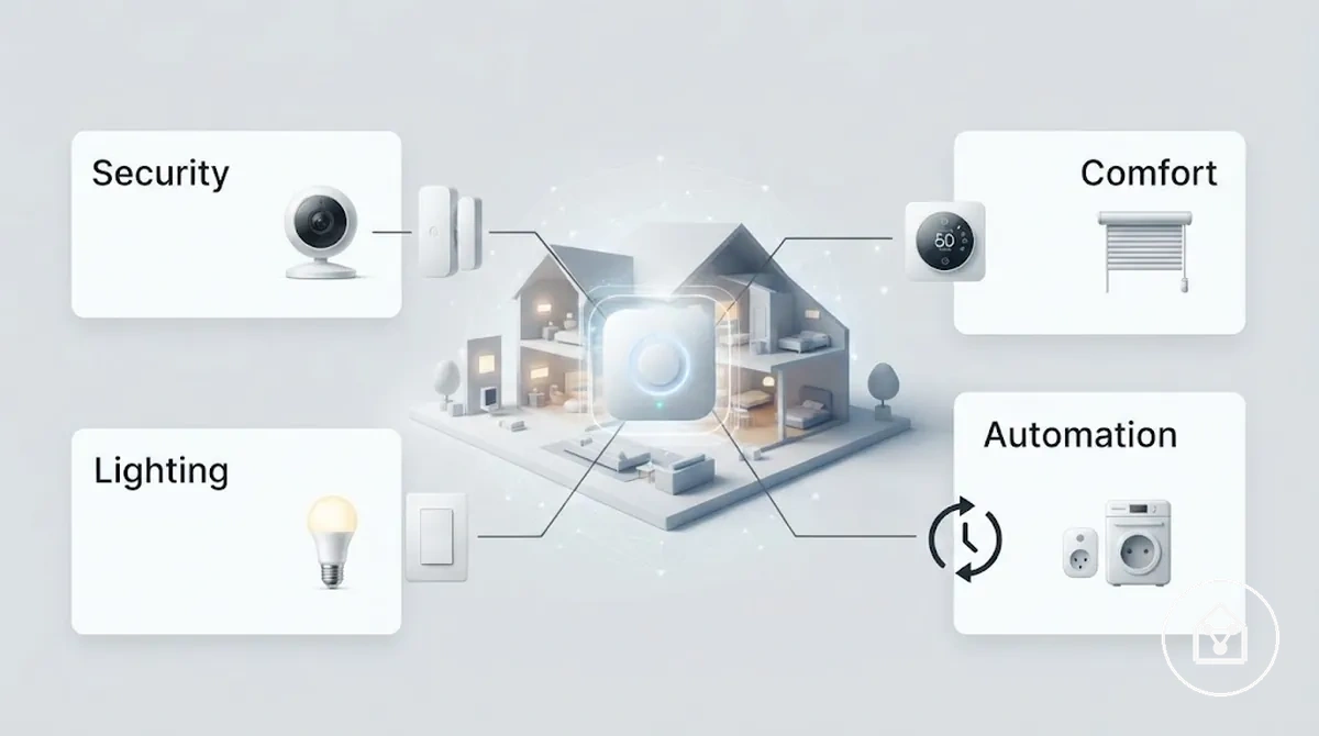 Security lighting comfort and automation priorities for smart home device selection