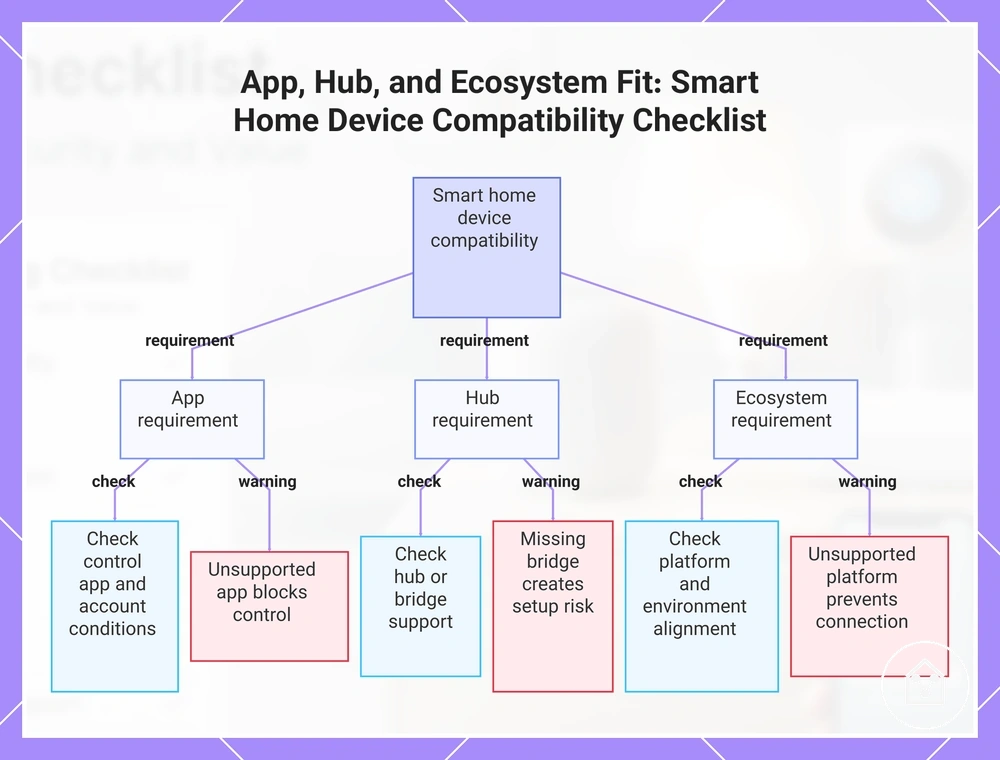 App, Hub, and Ecosystem Fit: Smart Home Device Compatibility Checklist