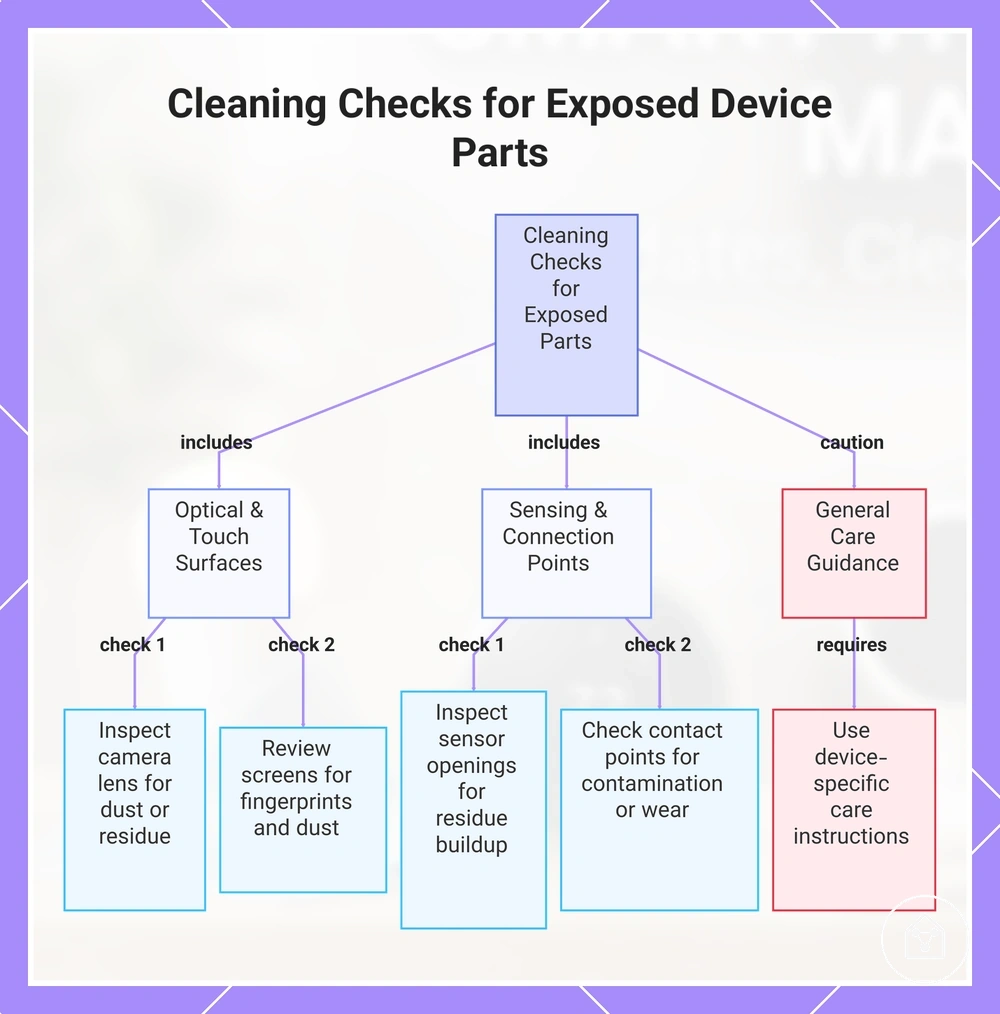 Cleaning Checks for Exposed Device Parts