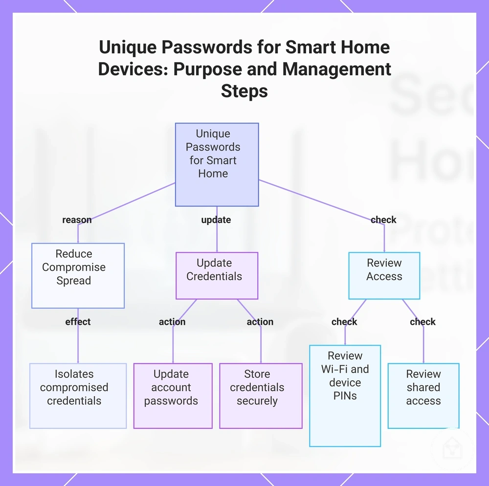 Unique Passwords for Smart Home Devices: Purpose and Management Steps