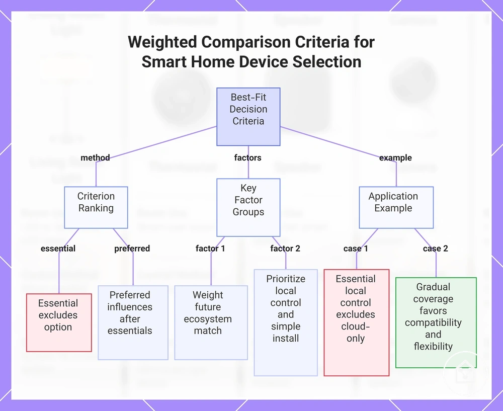 Weighted Comparison Criteria for Smart Home Device Selection