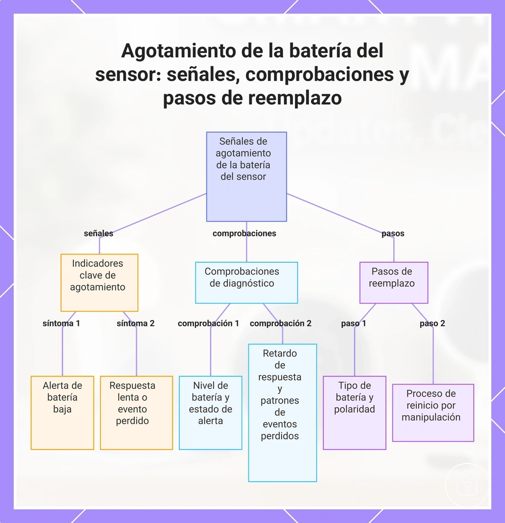 Agotamiento de la batería del sensor: señales, comprobaciones y pasos de reemplazo
