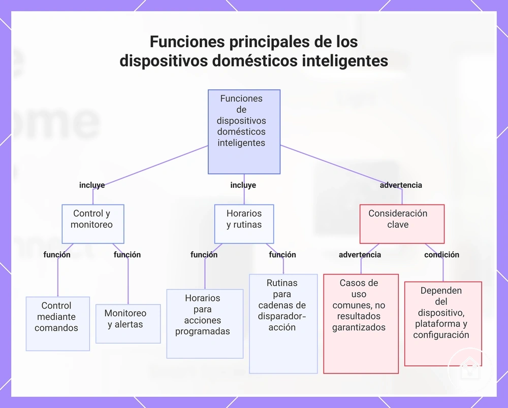 Funciones principales de los dispositivos domésticos inteligentes