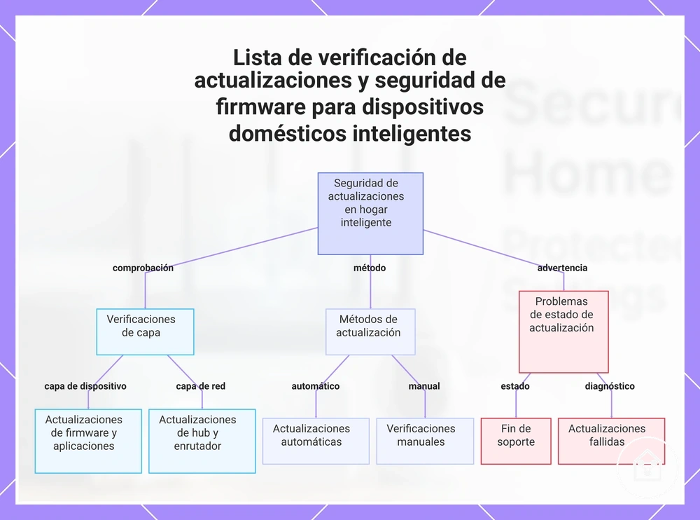Lista de verificación de actualizaciones y seguridad de firmware para dispositivos domésticos inteligentes
