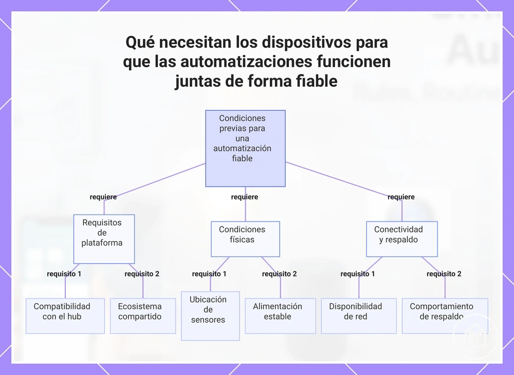 Qué necesitan los dispositivos para que las automatizaciones funcionen juntas de forma fiable