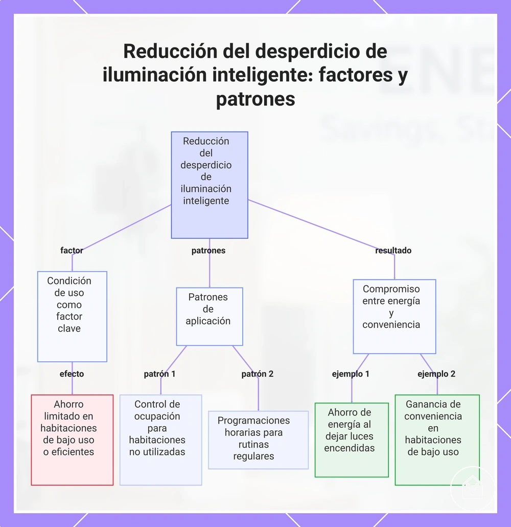 Reducción del desperdicio de iluminación inteligente: factores y patrones