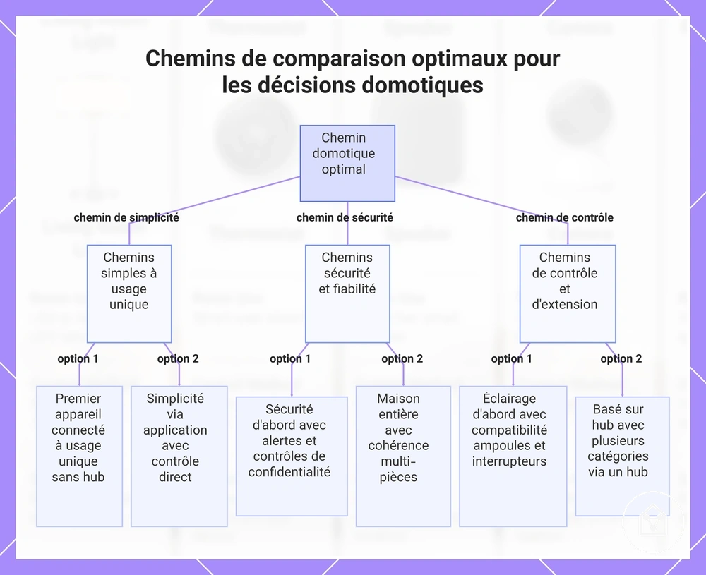 Chemins de comparaison optimaux pour les décisions domotiques