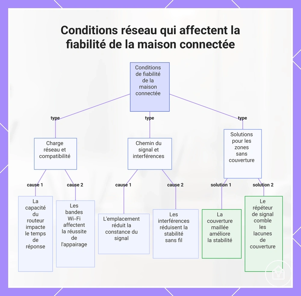 Conditions réseau qui affectent la fiabilité de la maison connectée