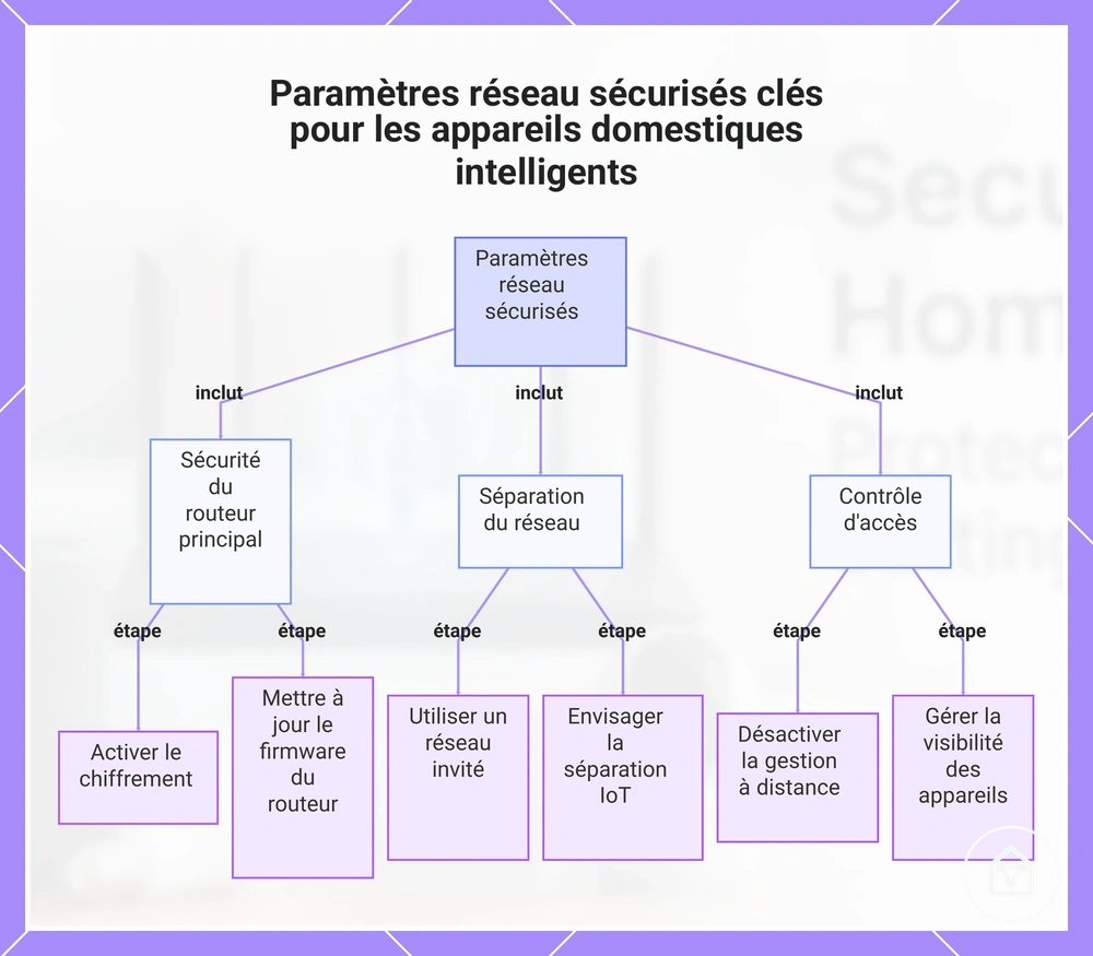 Paramètres réseau sécurisés clés pour les appareils domestiques intelligents