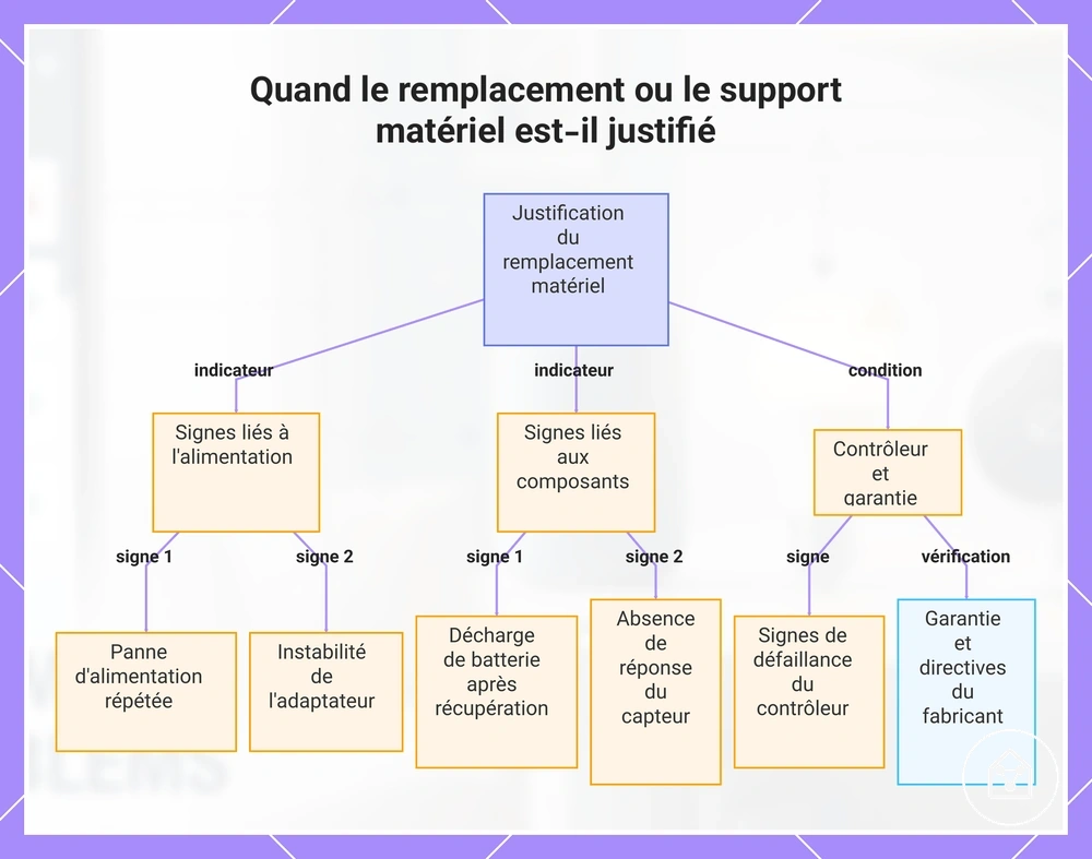 Quand le remplacement ou le support matériel est-il justifié