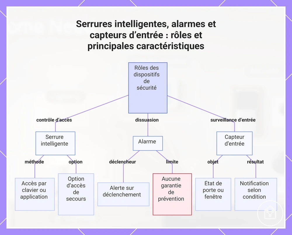 Serrures intelligentes, alarmes et capteurs d’entrée : rôles et principales caractéristiques