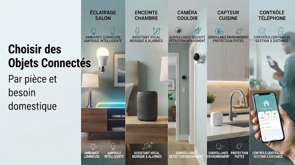 Objets connectés comparés pour différentes pièces et différents besoins domestiques