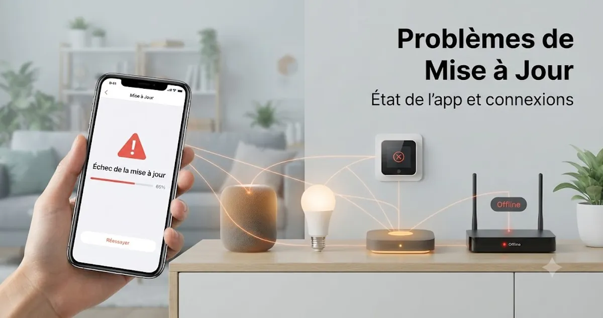 Problème de mise à jour d’un objet connecté avec état de l’application et indicateurs de connexion