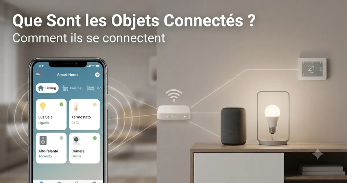 Objets connectés simples reliés à une application et au réseau domestique
