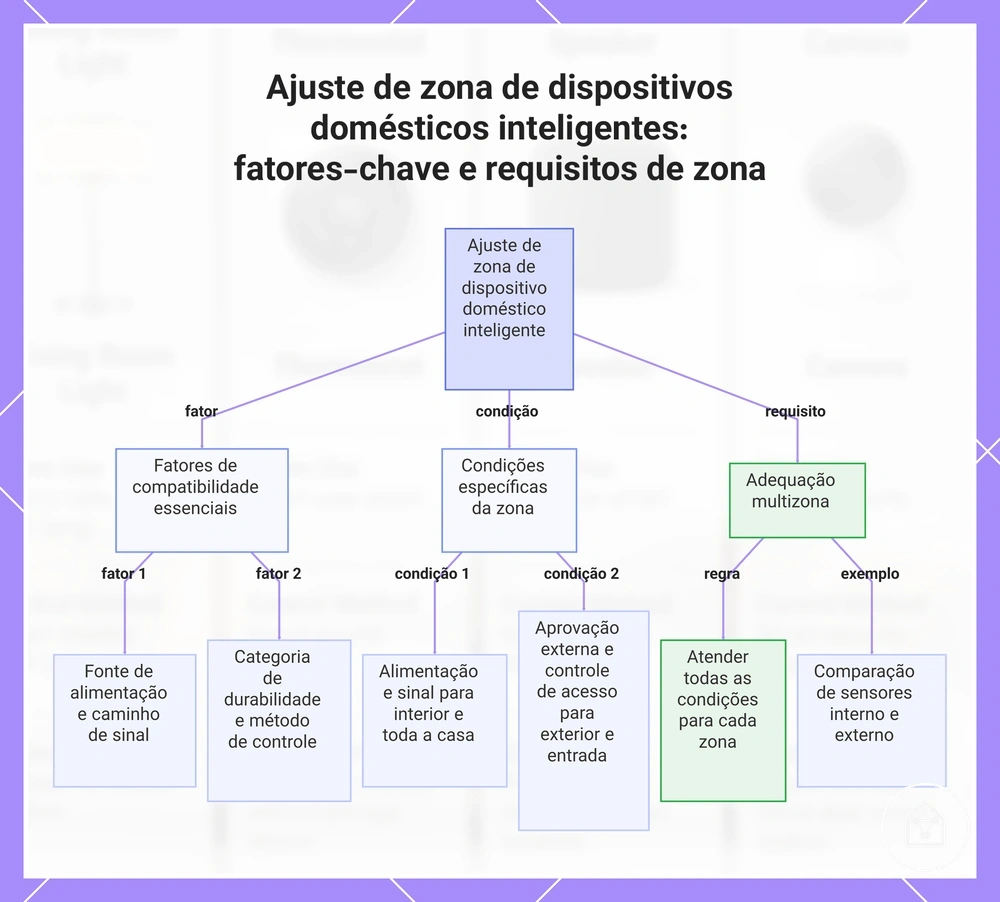 Ajuste de zona de dispositivos domésticos inteligentes: fatores-chave e requisitos de zona
