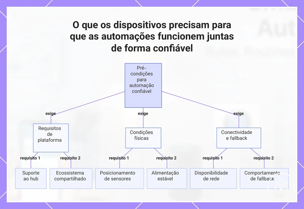 O que os dispositivos precisam para que as automações funcionem juntas de forma confiável