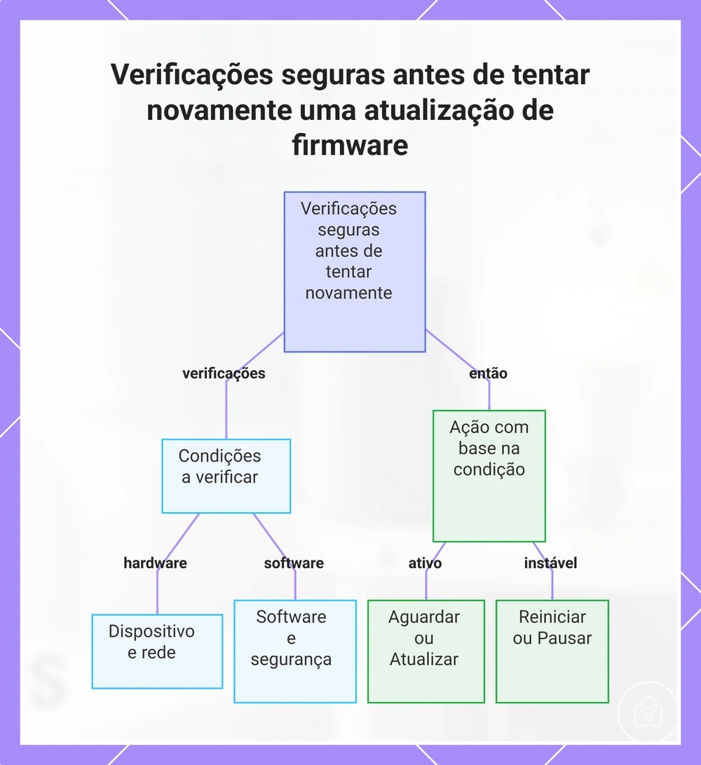 Verificações seguras antes de tentar novamente uma atualização de firmware