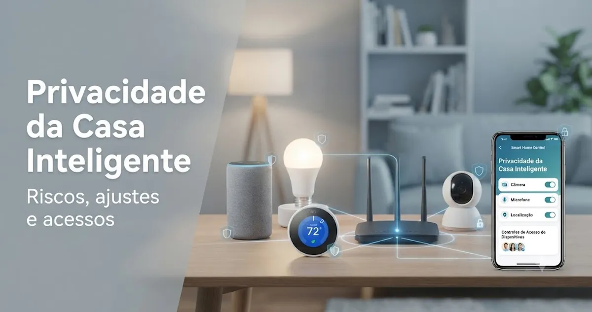 Ajustes de privacidade de dispositivos de casa inteligente em um aplicativo de controle