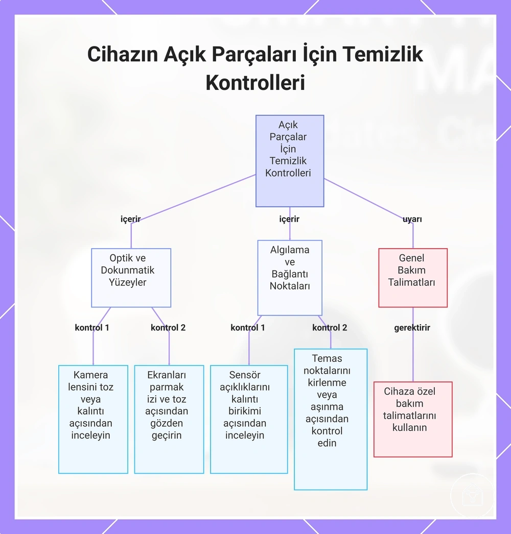 Cihazın Açık Parçaları İçin Temizlik Kontrolleri