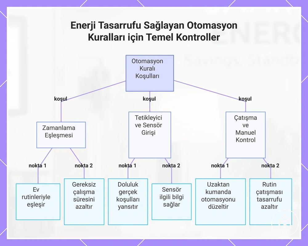 Enerji Tasarrufu Sağlayan Otomasyon Kuralları için Temel Kontroller