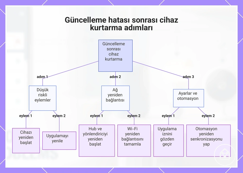 Güncelleme hatası sonrası cihaz kurtarma adımları