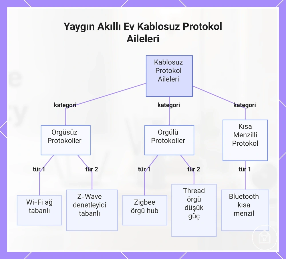 Yaygın Akıllı Ev Kablosuz Protokol Aileleri
