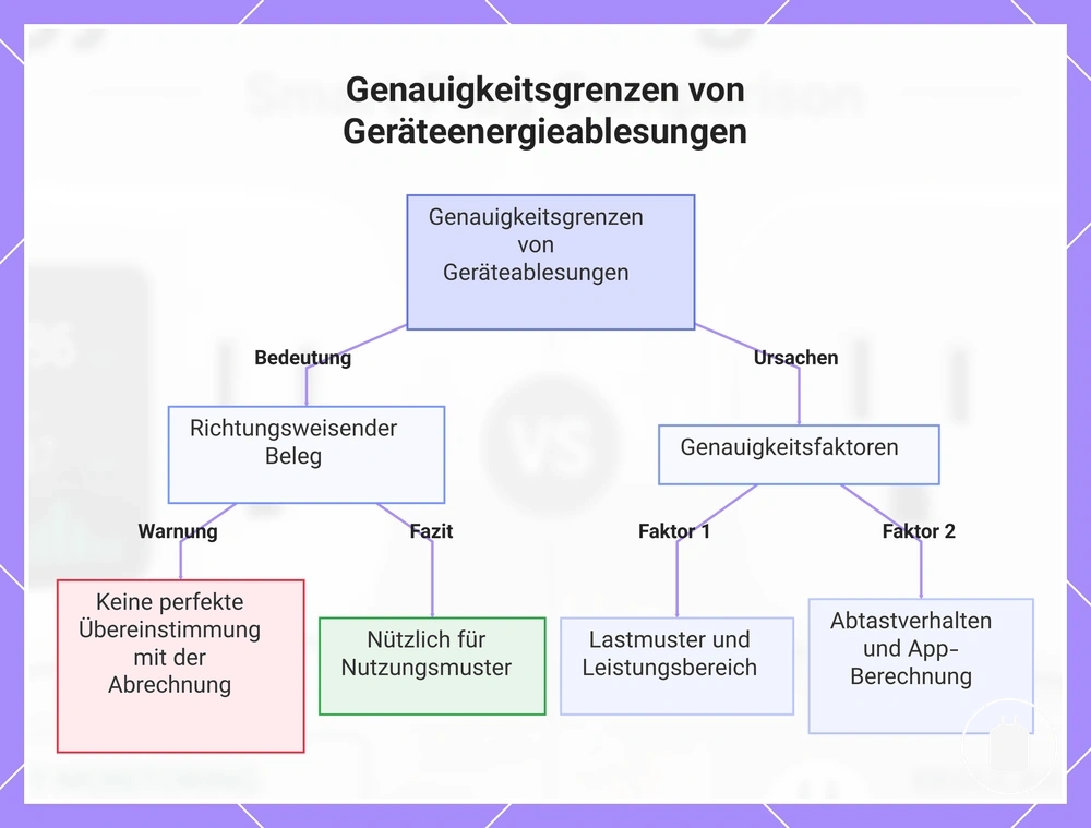 Genauigkeitsgrenzen von Geräteenergieablesungen