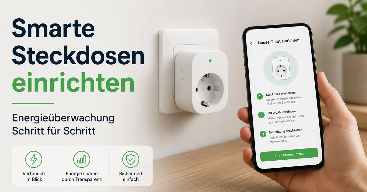 Smarte Steckdose mit Energieüberwachung wird über eine mobile App eingerichtet