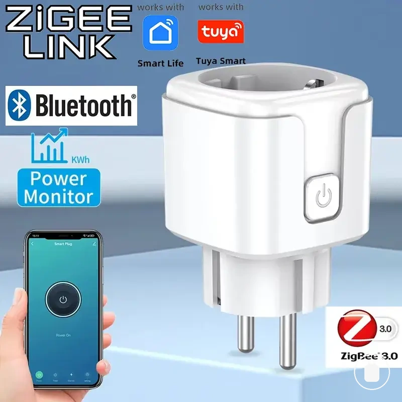 WiFi Zigbee smart socket with energy monitoring and app control features