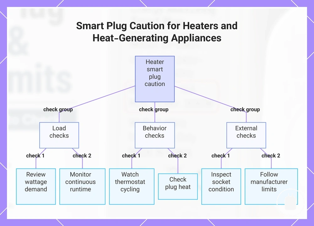 Smart Plug Caution for Heaters and Heat-Generating Appliances