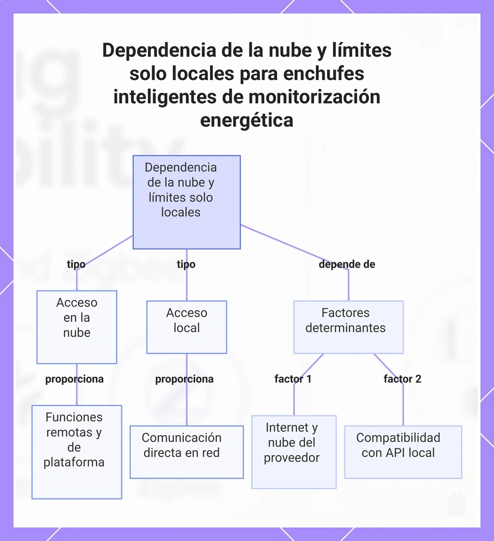 Dependencia de la nube y límites solo locales para enchufes inteligentes de monitorización energética