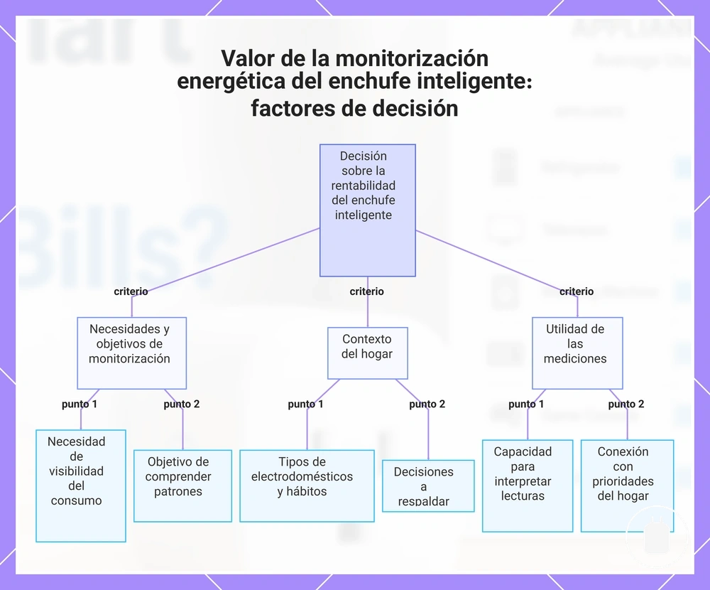 Valor de la monitorización energética del enchufe inteligente: factores de decisión