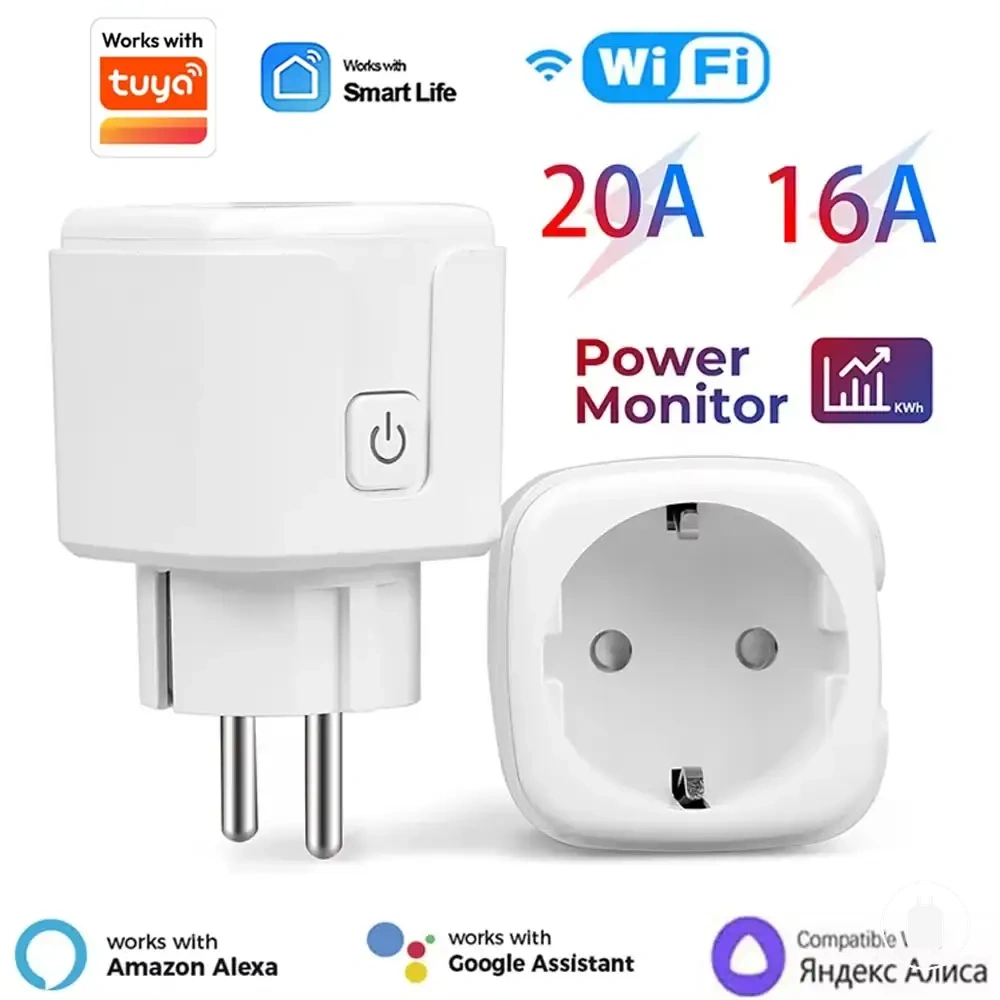 Prise connectée EU 20A avec suivi d’énergie et format WiFi