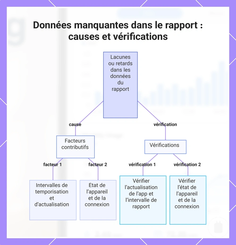Données manquantes dans le rapport : causes et vérifications