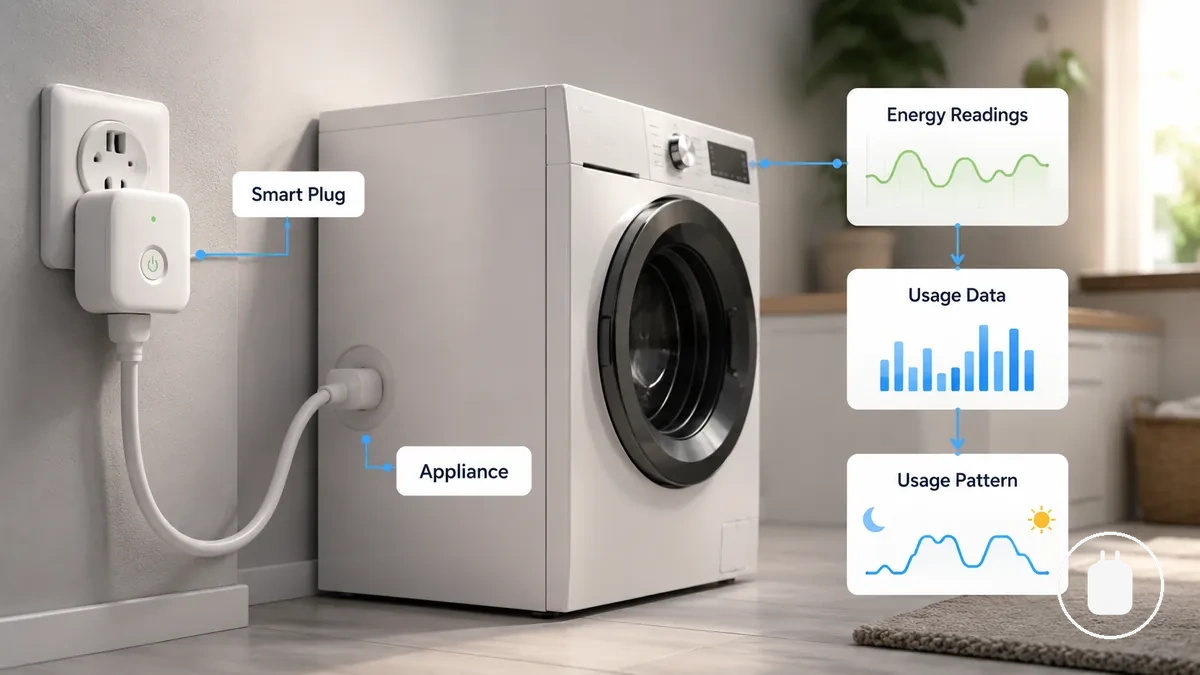Exemple de suivi de consommation d’une prise connectée montrant les schémas de consommation électrique d’un appareil