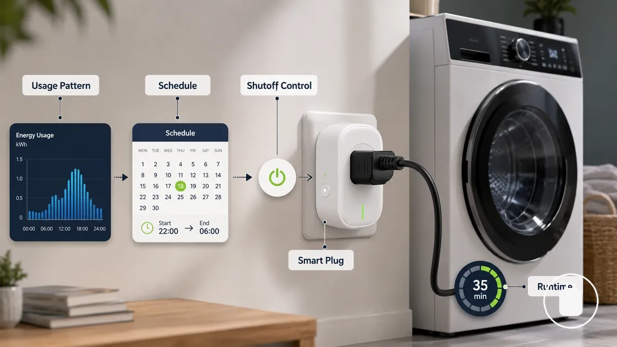Programmation et commande d'extinction d'une prise connectée basées sur l'utilisation surveillée d'un appareil