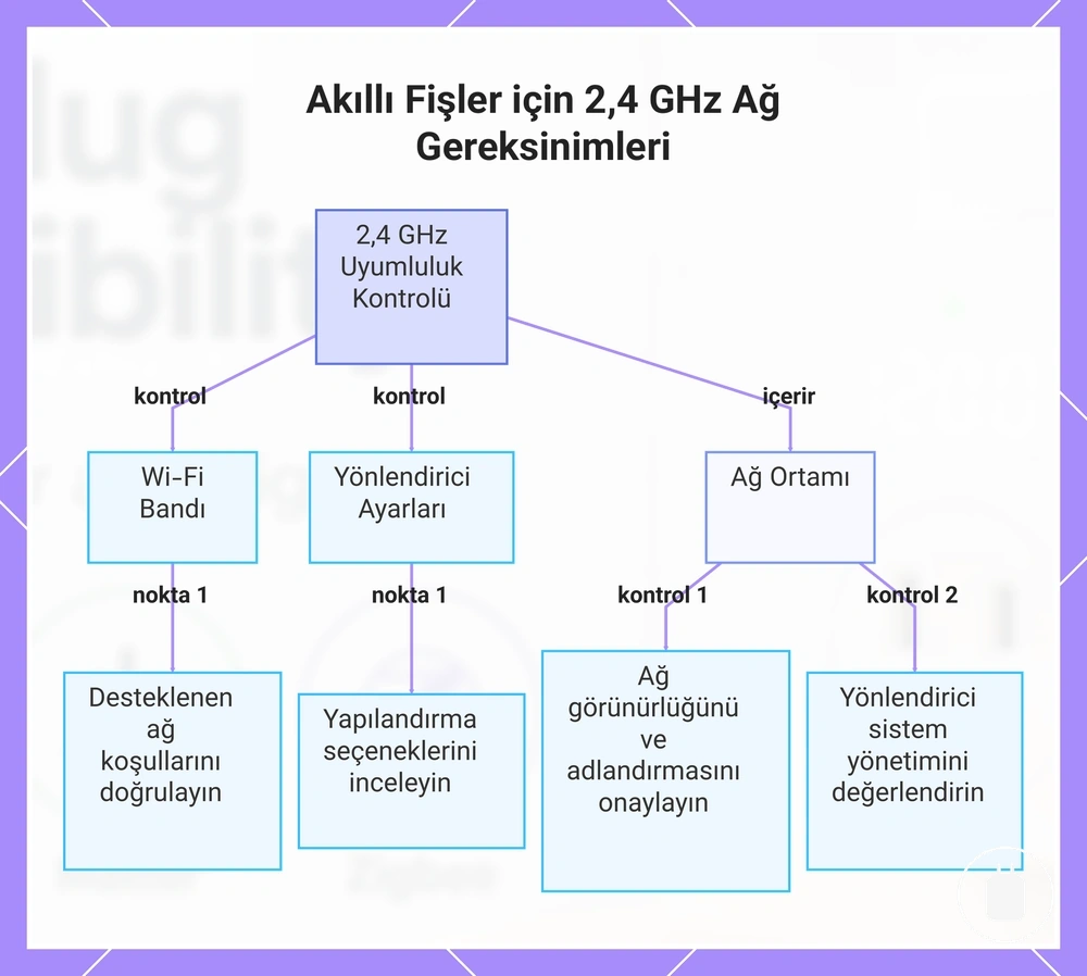 Akıllı Fişler için 2,4 GHz Ağ Gereksinimleri