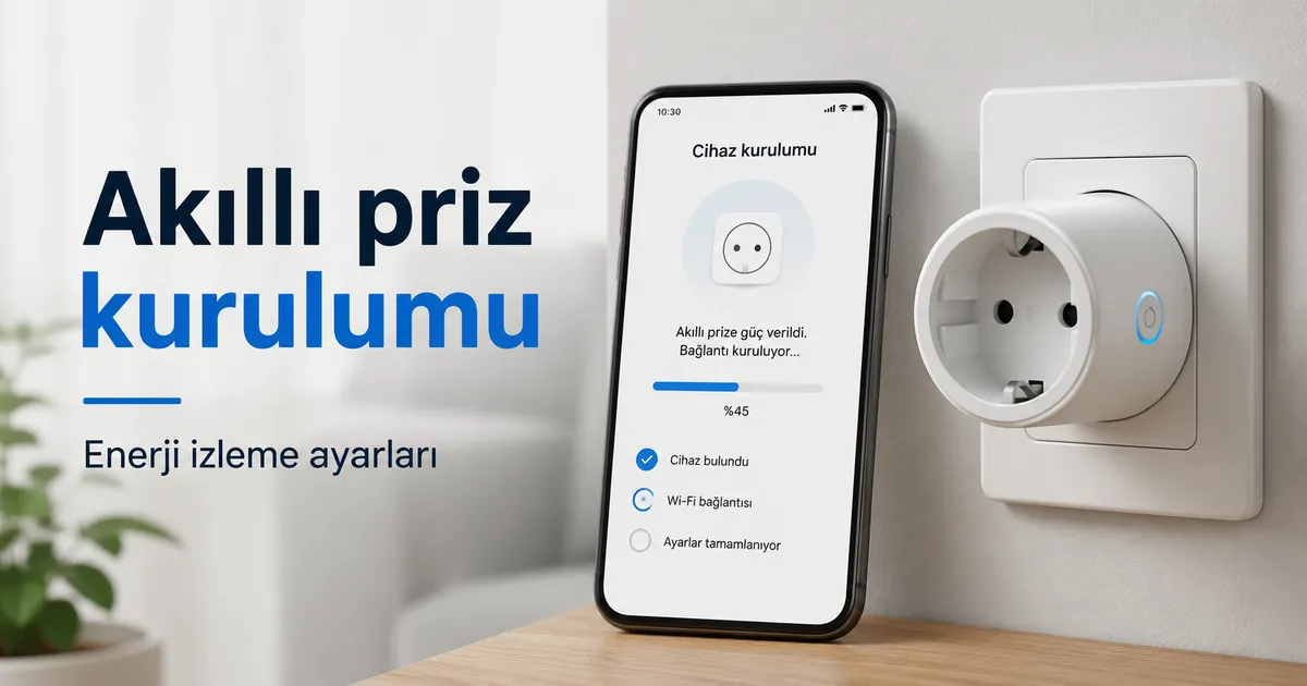 Mobil uygulama üzerinden kurulan enerji izleme özellikli akıllı priz